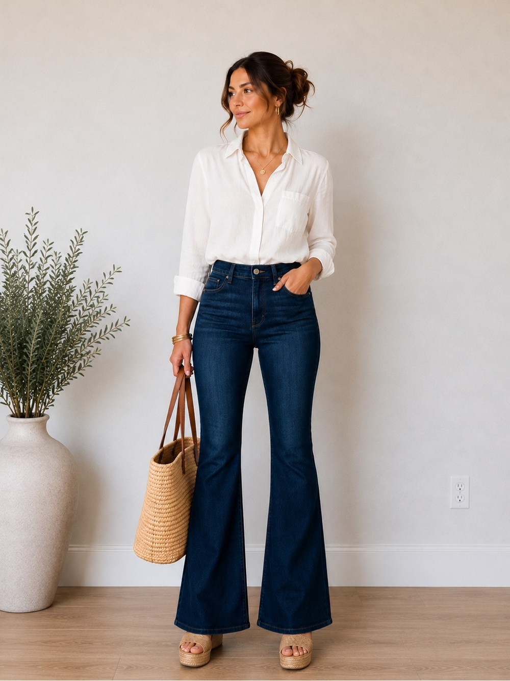 NWT Studio Blue High-Rise Flare Leg Jeans Livid Wash Size 28